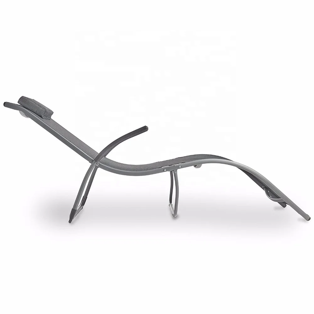 
Stainless Steel Frame Foldable Beach Sun Loungers Portable Beach Chair Lounger Folding Sunbeds Beach with Pillow 