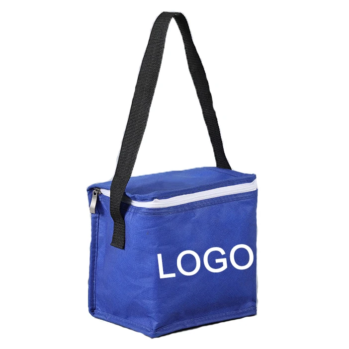 Wholesale price school portable Insulated Zip food Keep fresh Blue Tote Men woman lunch bag cooler fashion