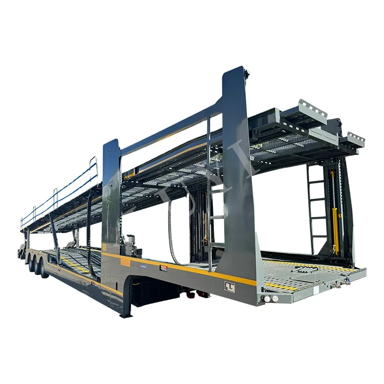 New 3-Axle Steel Car Hauler Semi-Trailer 8-Car Transporting Capacity 6/8/10 Seats Car Carrier Truck Trailer