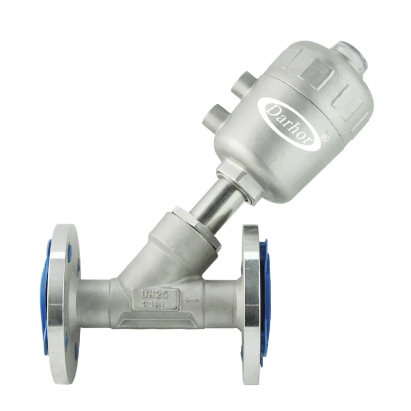 1 дюймовый пневматический паровой фланец из нержавеющей стали 304, угловой клапан сиденья, регулирующий клапан высокой температуры воды DN15 DN25 DN50