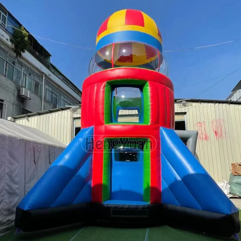 New Creative Inflatable Bounce House Combo Space Rocket for Kids Outdoor Inflatable Parachute Game Model Commercial Decoration