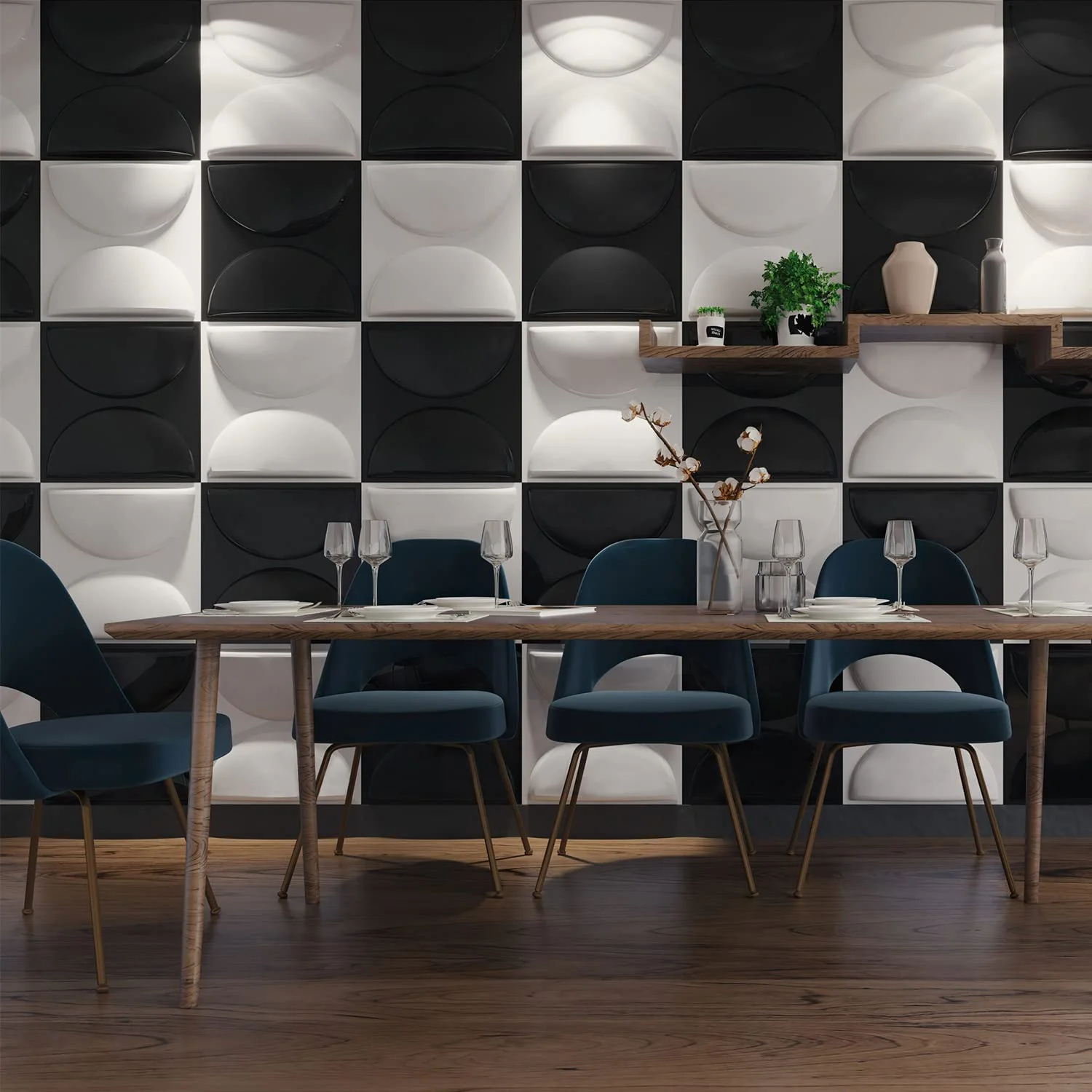 AISEN DECOR  Factory 3d Wall Paneling Indoor Interior Bathroom Gold Wall Panels Waterproof