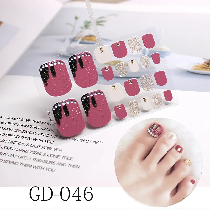 2019 Nail Art Sticker Fashion custom design full cover waterproof non-toxic foot nail sticker decal for decoration