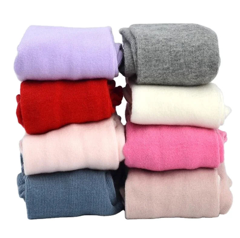 
2020 Fashion Custom Baby Girls Plain Leggings Organic Baby Kids Knitted Solid Cotton Pants Leggings 