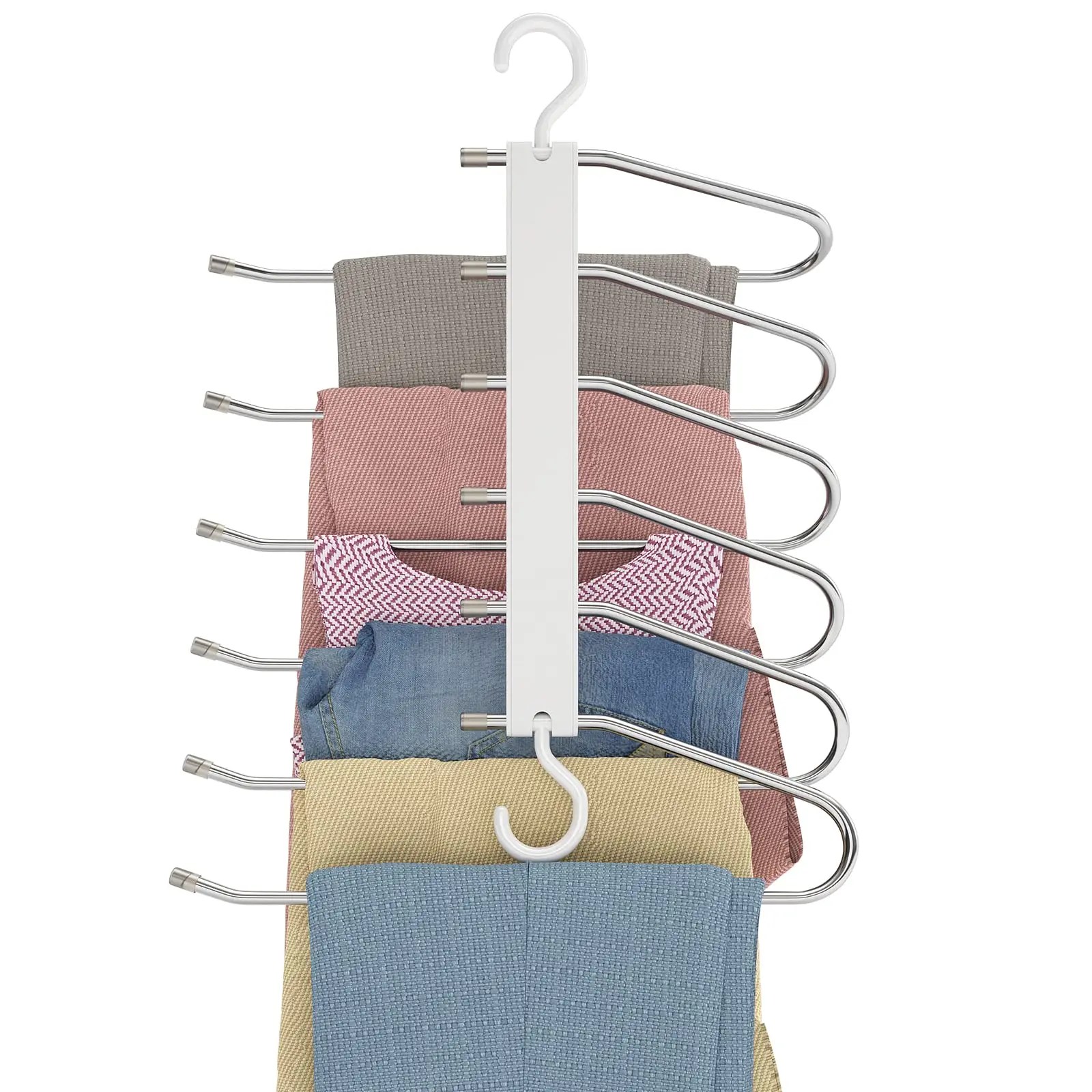 Pants Hangers Magic Slack Trousers Hanger Space Saving Non-Slip Closet Storage Organizer for Skirts Jeans Scarves Belts Leggings