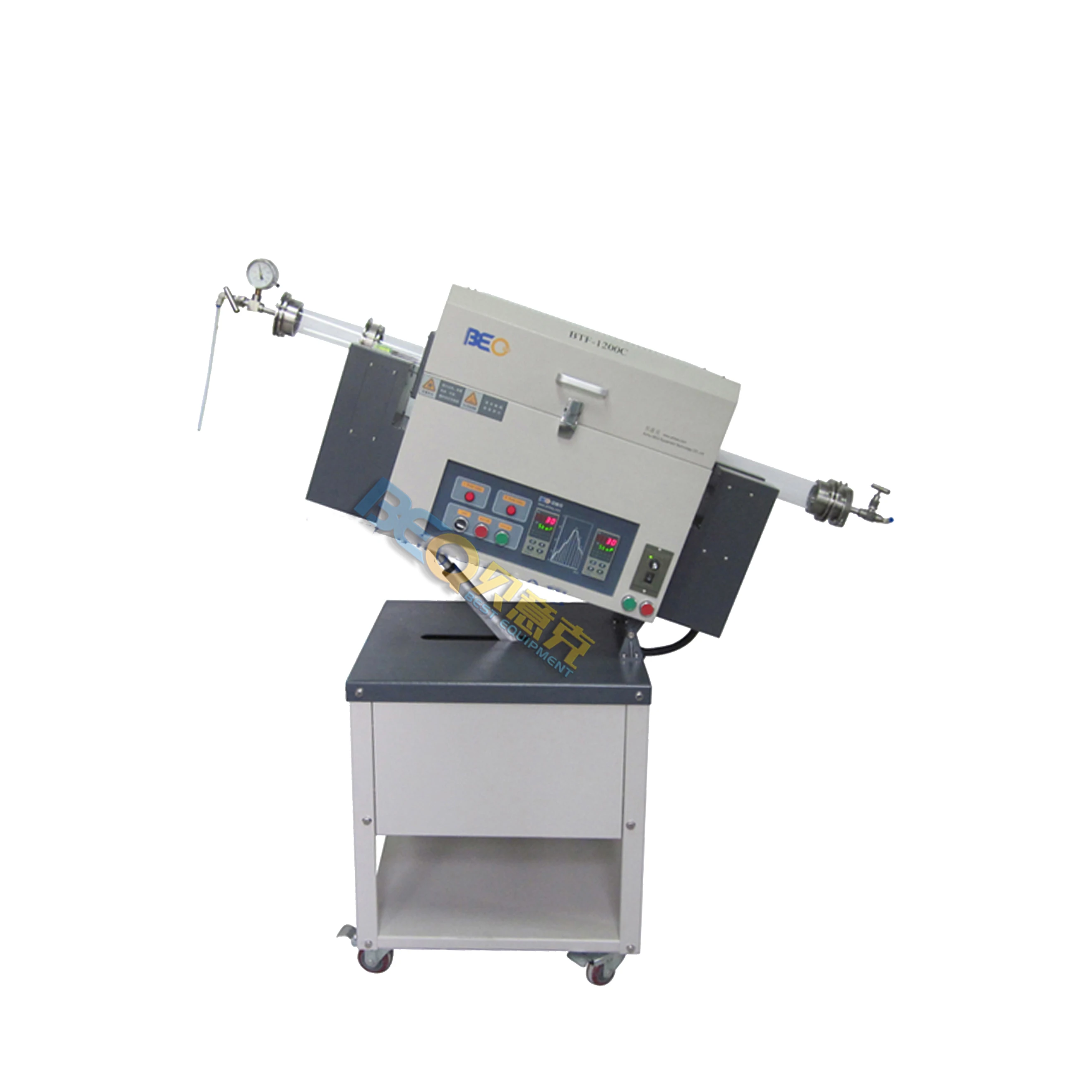 China manufacturer furnace 1200 degree high temperature horizontal quartz tube rotary furnace