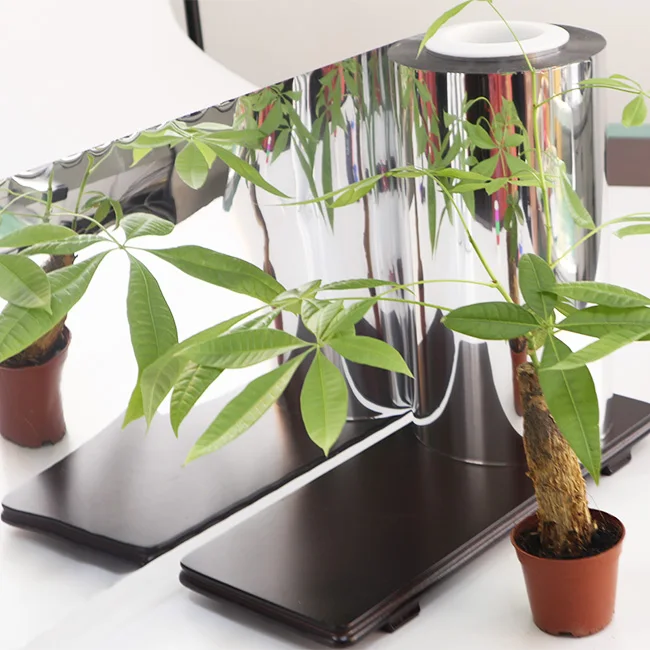 23 Micron PET Film Silver Color Mirror Film Rolls Reflective Plastic Customized Moisture Proof Soft Bopet Film