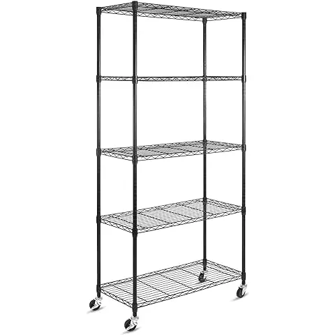 5 Wire Shelving Metal Storage Rack Adjustable Shelves Standing Storage Shelf bathroom boltless rack