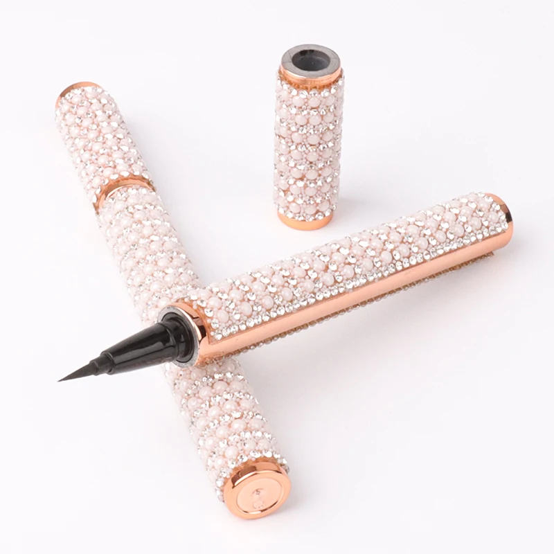 New Design 2 In 1 Private Label Custom Logo Colored Waterproof Glitter Liquid Black Lashglue Glue Pen Eyeliner