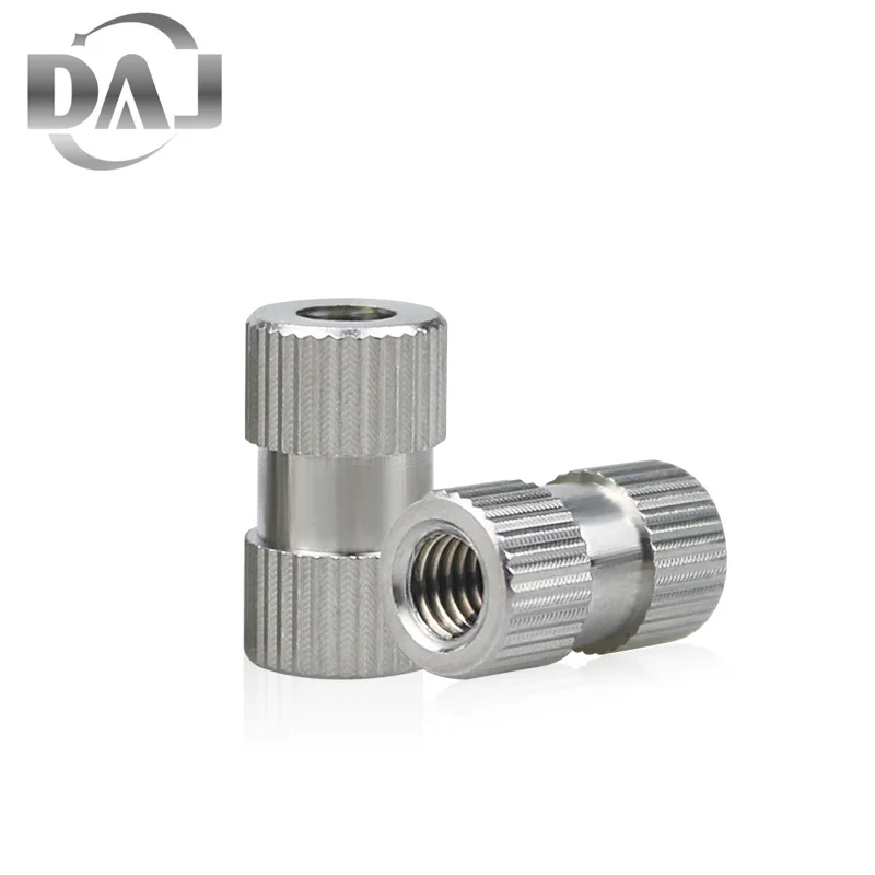 автозапчастей из нержавеющей стали с двойным с круглой головкой рифленая вставка гайка/рифленая гайка с прямой резьбой