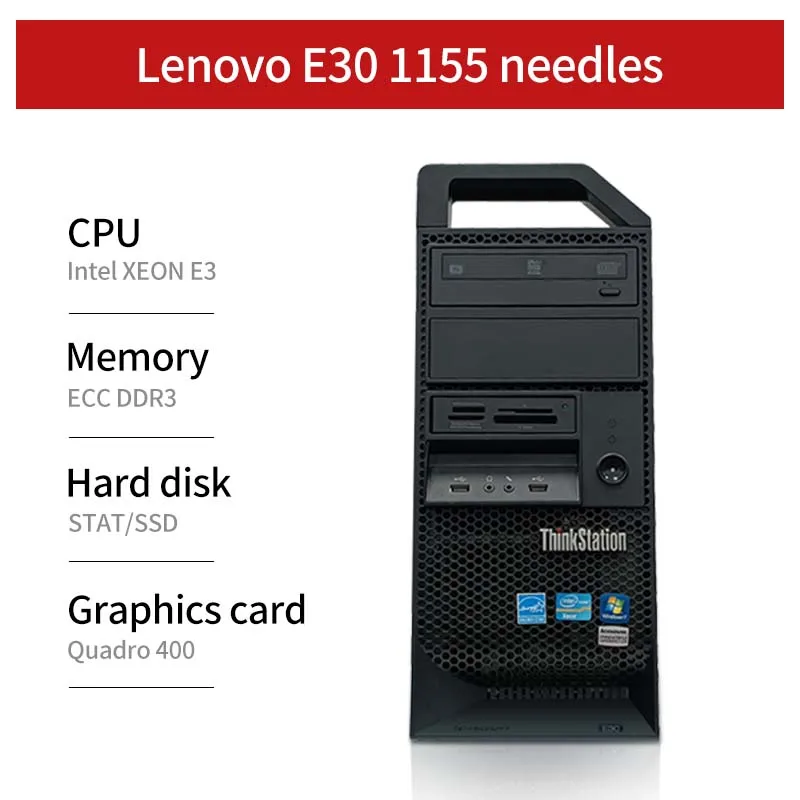 Used Tower PC for Lenovo E30 Desktop Workstation with Xeon Processor 500gb 4g 8g 16g Memory Office Computer Host