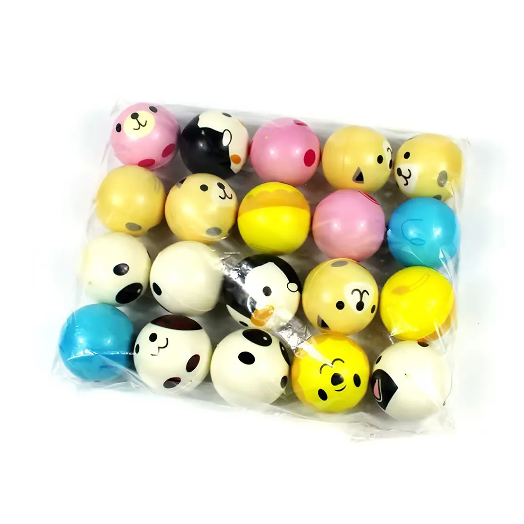 Hot Selling Custom PU Foam Yellow Funny Face Stress Ball Animal Pattern Fashion Design Stress Baseball Shape Stress Relief Toy