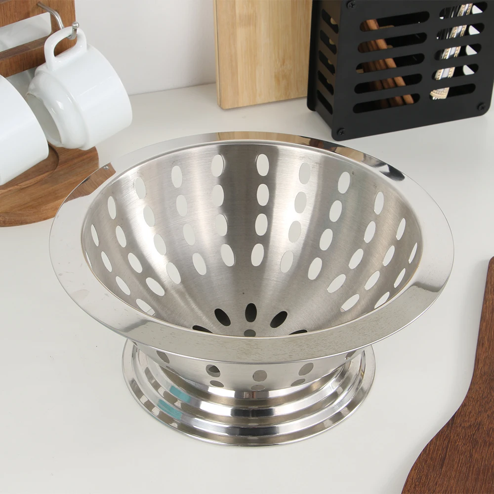 Stainless Steel Punch Bowl fruit basket thickened vegetable washing basket storage drain basket