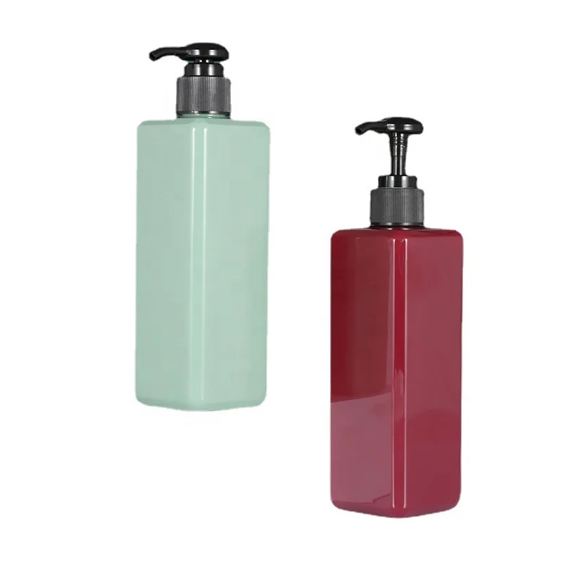 Luxury Shampoo square packaging 250ml Plastic PE Lotion Pump Shampoo Refillable Bottle