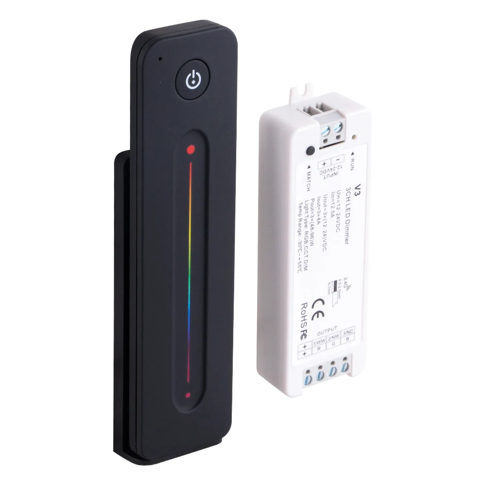 V3+R13 Touch Remote Control 3 Channel RGB LED Controller Blister Kit RF Wireless Receiver