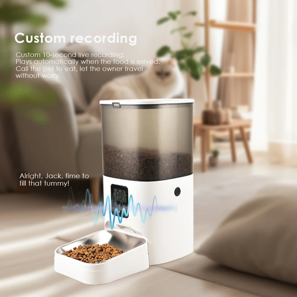 Hot Sell Smart 6L Automatic Pet Food Feeders Dry Food Dispenser with Camera Wifi Remote Control