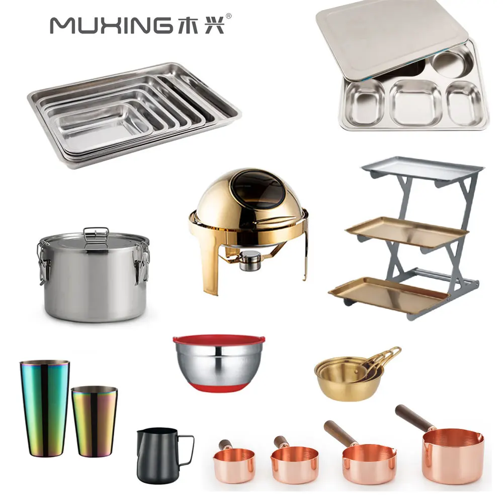 Muxing Factory Direct Stainless Steel Soup Food Warmer Light/Serving Tray/Cheffing Dish/Gn Pan For Hotel Catering Buffet