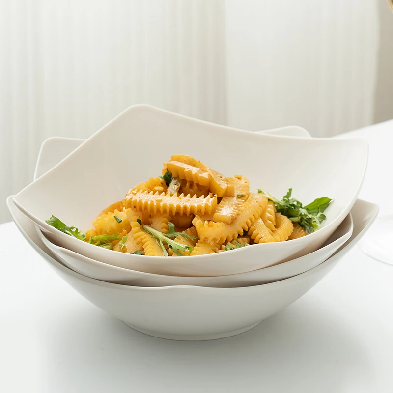 Factory Simple White 6.7 Inch Square Banquet Party Restaurant Dish Plastic plates Dishes Dinner Plate Tableware