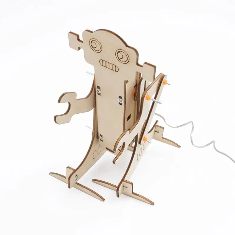 new remote control walking diy wooden robot education science toy