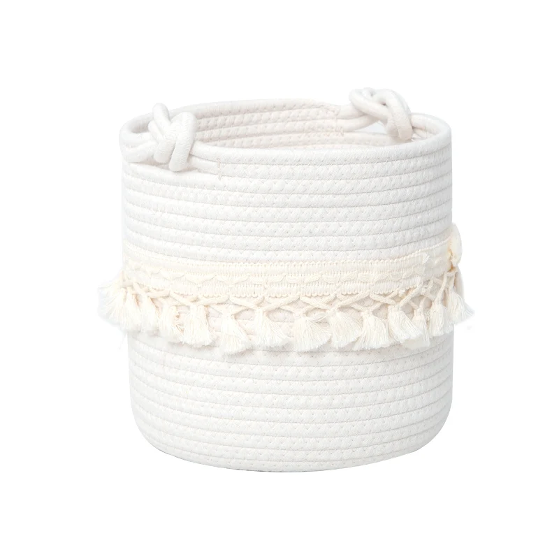 Home Storage Organizer Cotton Rope Woven Baskets for Storage Gift Empty Toy Basket Soft Baby Basket for Nursery