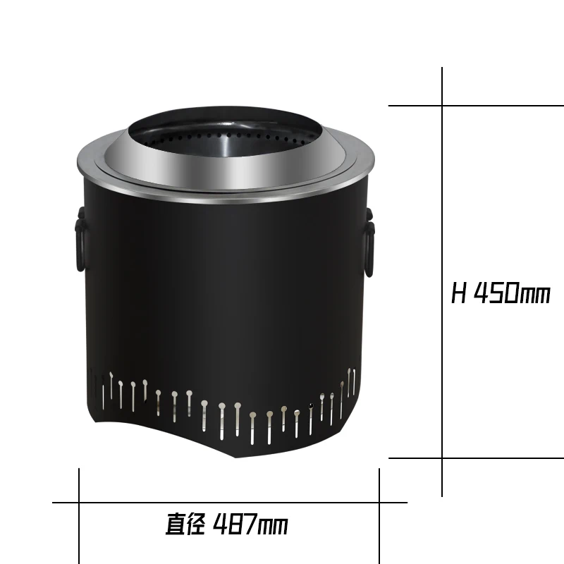 2022 Открытый Портативный непригорающий бездымный противень для костра дровяной печи из нержавеющей стали костер походная печка