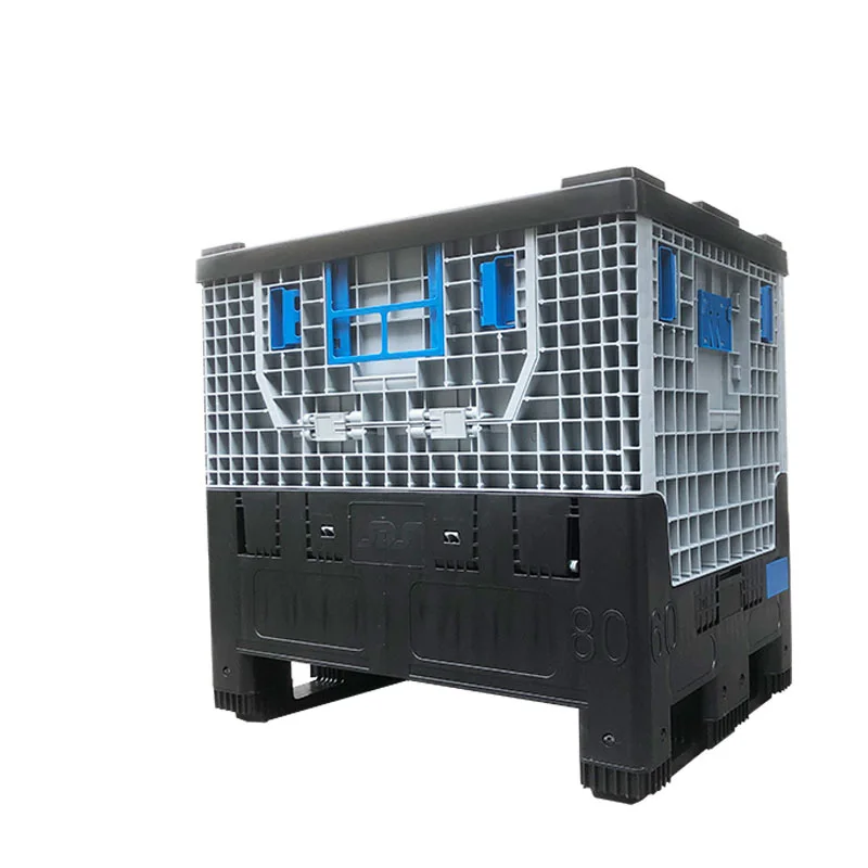 800x600x760mm Foldable Collapsible Plastic Pallet Box  Heavy Duty Recyclable Storage industry PP Large Stackable