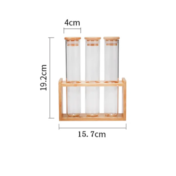 corked glass test tubes with rack