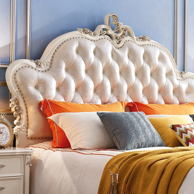 2021 High Quality White Light Luxury Adult Adjustable King Size Leather Bed for Adults Full Bedroom Furniture Set