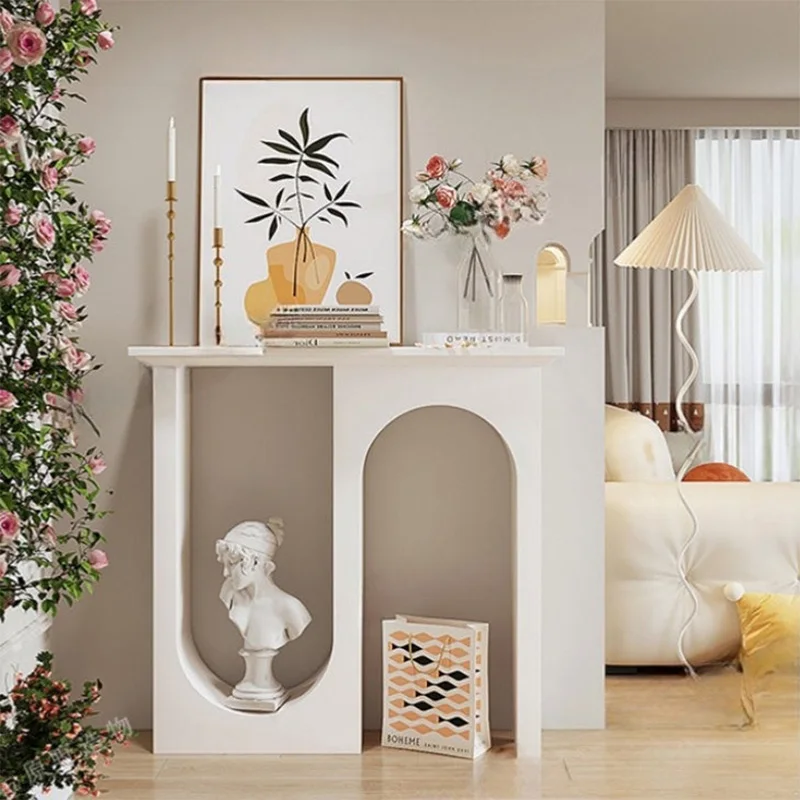 Minimalist Design Luxury Modern Black And White Solid Wood Hallway France Style Console Table For Living Room