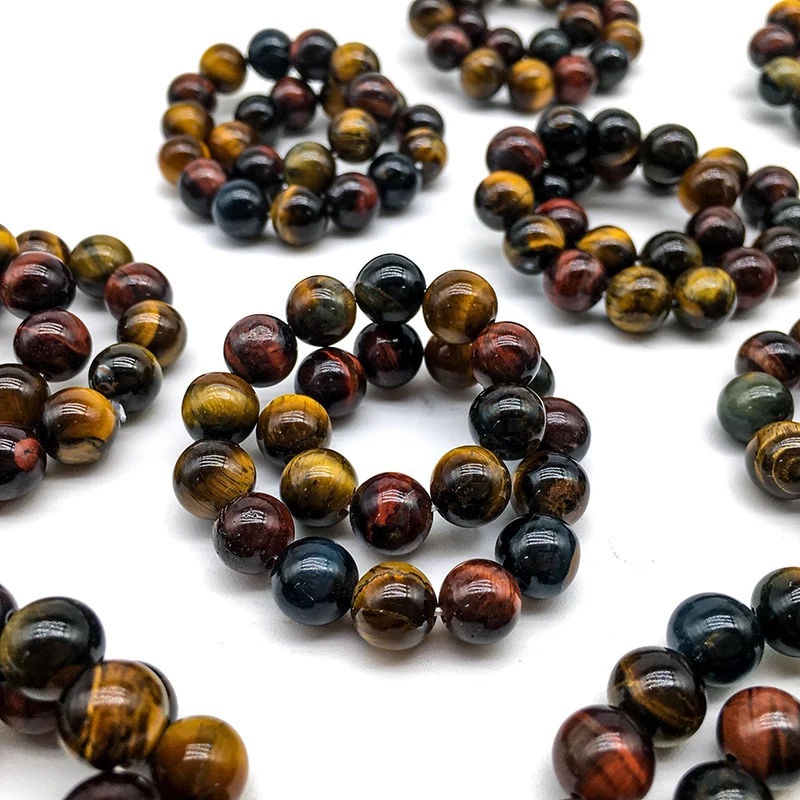 Wholesale Natural Crystal bracelet healing colourful tiger eye 8mm Bracelets red tiger eye Bracelet for Woman gift