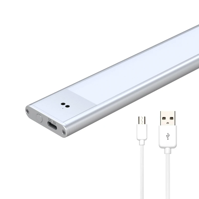 24 Inch Dimmable LED Strip Lights Rechargeable Battery Powered Motion-Activated Sensor Switch Downward Kitchen Cabinet Lighting