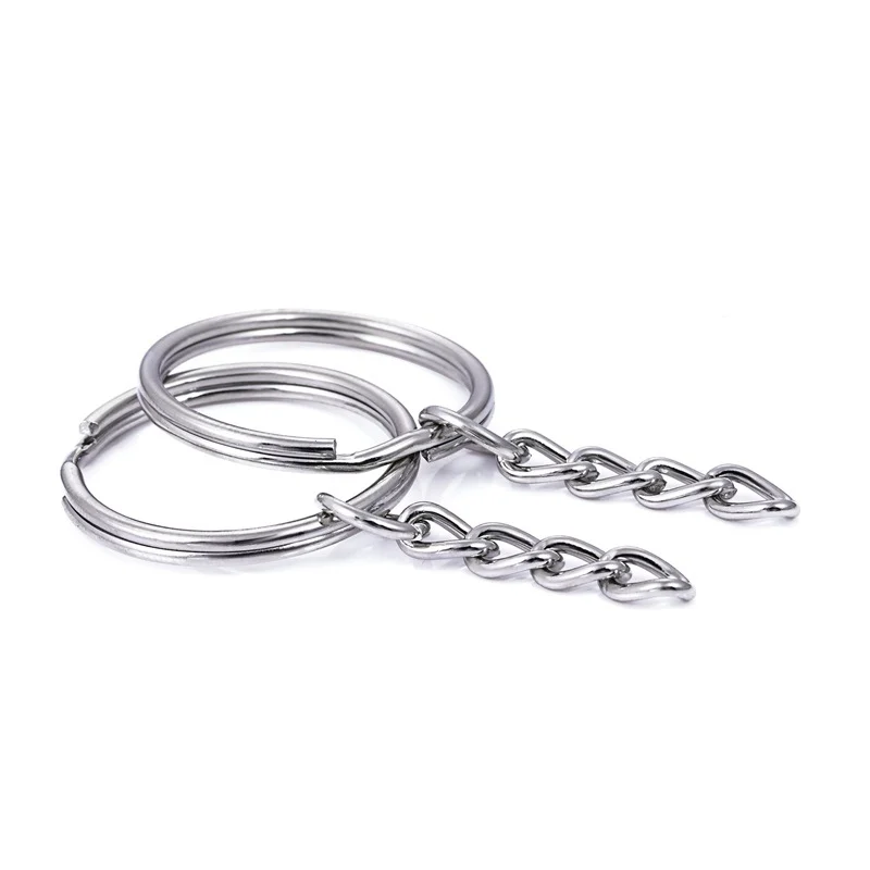 Брелок для ключей из нержавеющей стали/железа, металлический раздельный брелок с отполированным покрытием, плоский/круглый/треугольный/Цветочный стиль, с 4 звеньями