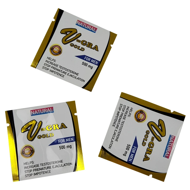 Custom Empty Mylar Bags Mens Pills Rhino Pills Enlargement Male Sexual Enhancement Pills Blister Card Packaging Zipper Bag