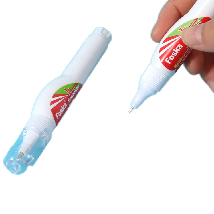 Foska Fast Delivery Student Stationery Metal Tip 7ML Correction Pen Fluid Corrector for School Student