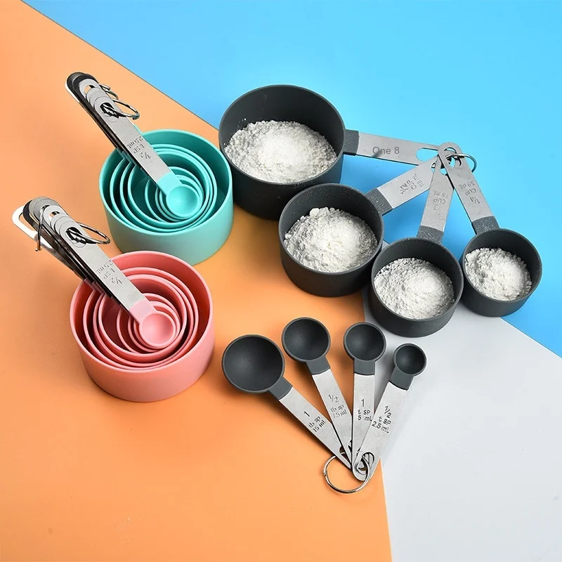 
Selling stainless steel handle measuring spoon set of 8 sets of 3 kinds of color 