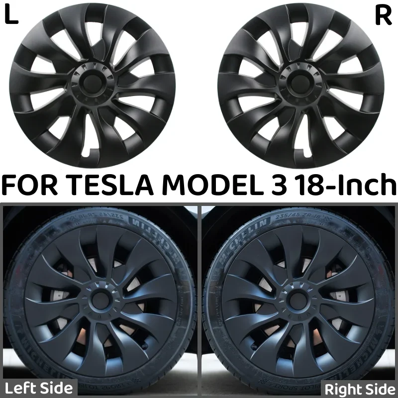 4PCS 18Inch Wheel Caps For Tesla Model 3 2023 Hub Cap Automobile Performance Replacement Wheel Hubcap Full Rim Cover Accessories