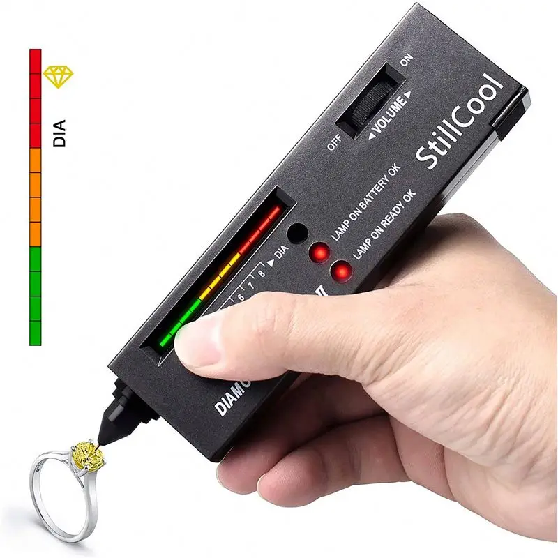 Silver Purity Testing Instrument Diamond Lens Jewelry Test Pen Gem Tester Metal Gold Detector Tools Identification Tool