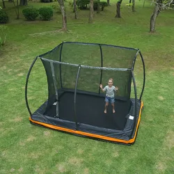 2021 Hot Sale Outdoor Gymnastic Rectangular Inground Trampolines With Safe Net