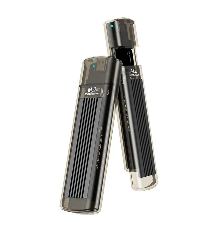 Very Hot Sale Portable Transparent USB3.1 Type-C NVMe M.2 SSD