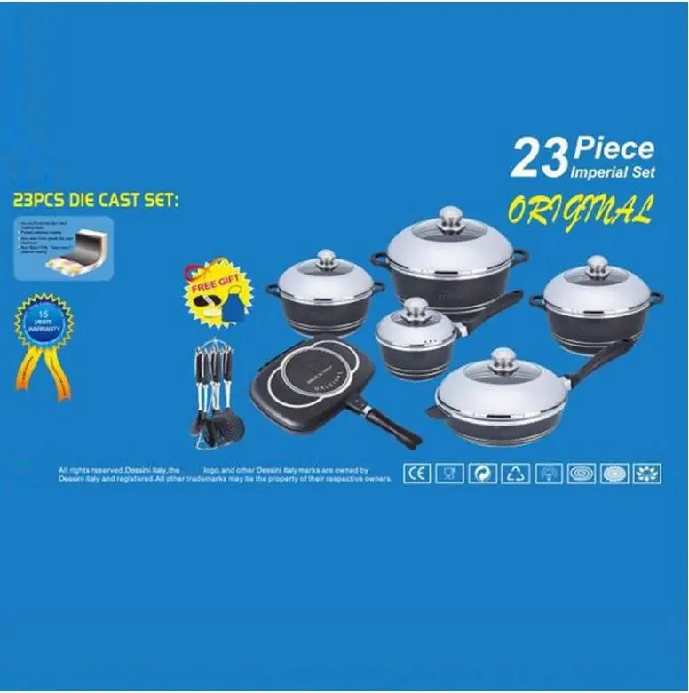 23pcs Big Cooking Pots Aluminum Sets Non Stick Pot Pan Aluminum Cookware Sets