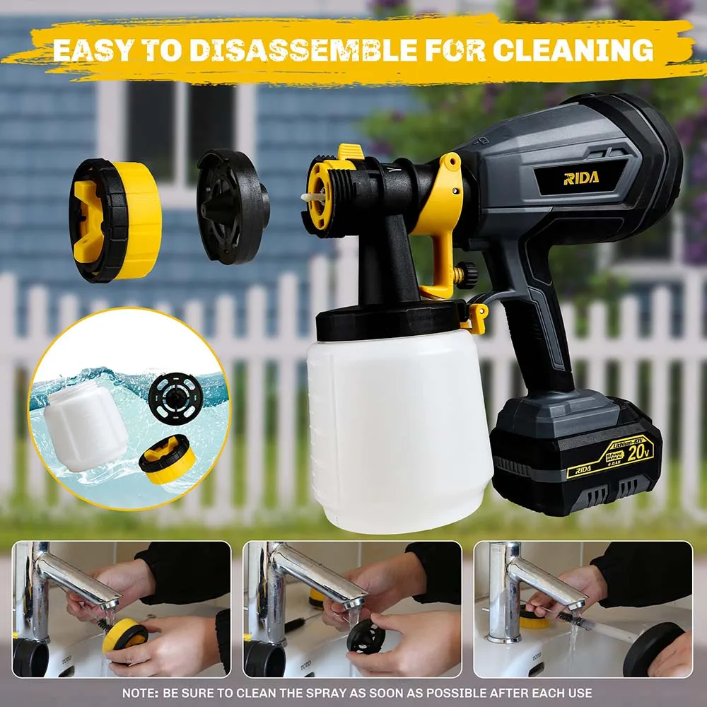 RIDA Li-ion Powered airless sprayer machine paint spray gun