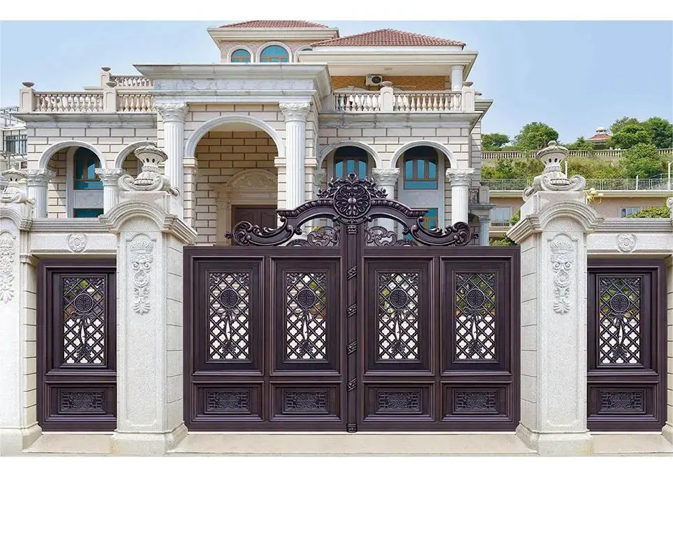 LongTai Sliding main gate double main security gate door for villa apartment aluminium gate design for villa luxury 2024