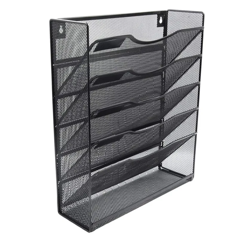 High Quality Metal Mesh Wall File Holder Chinese Factory Best Price Wall Mount Magazine Rack Hanging Mail Organizer Office Use