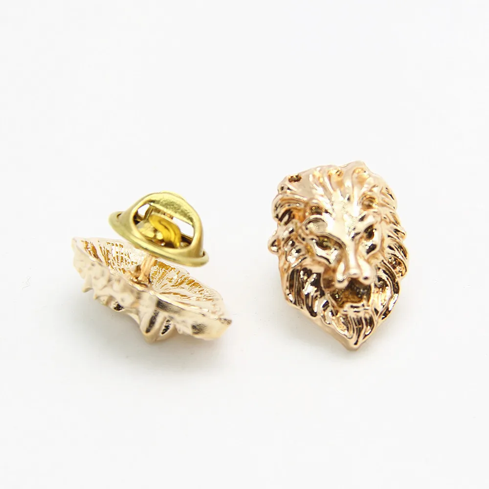 European and American  retro three-dimensional relief metal lion head men and women suit brooch