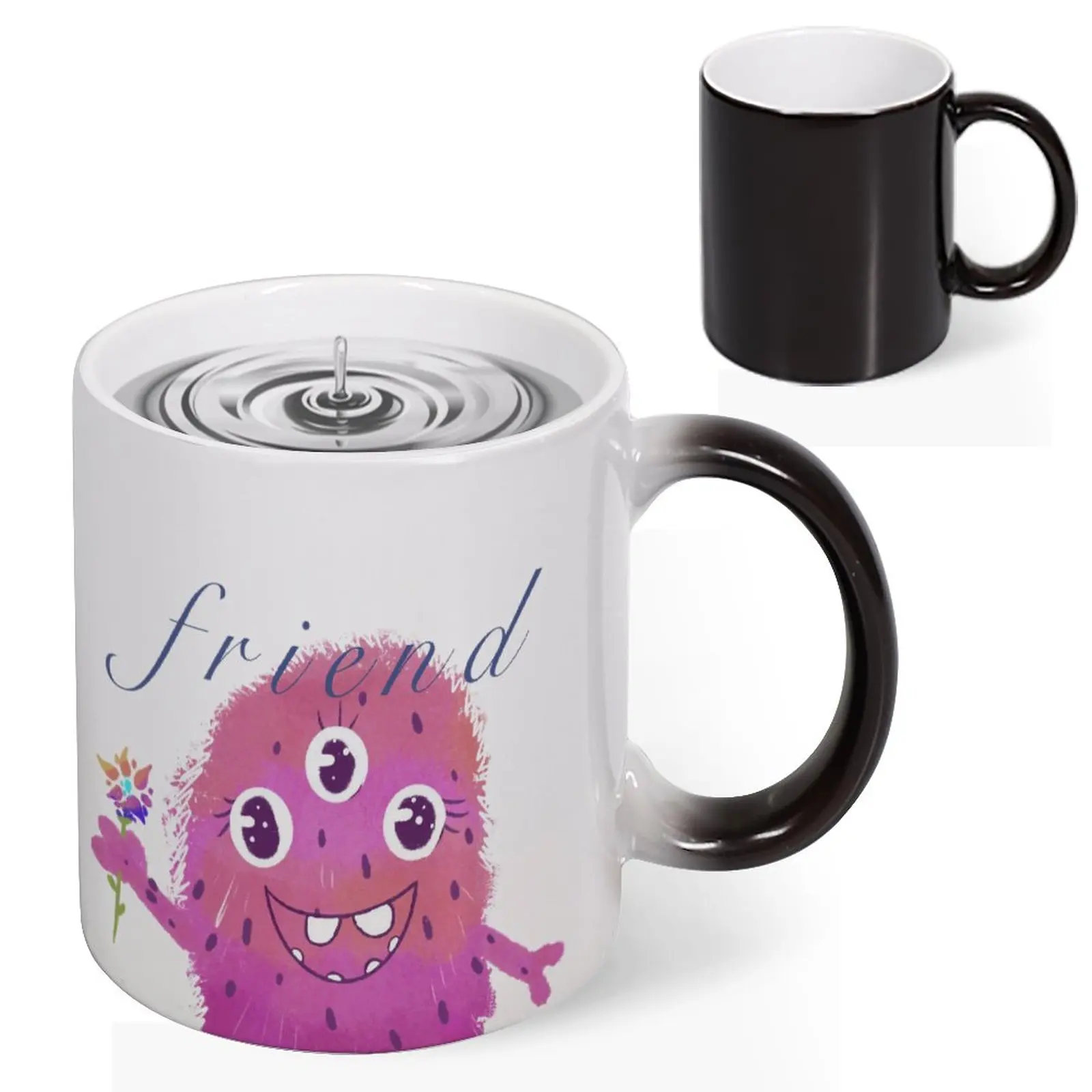 Wholesale Price Custom Logo Red Black Blue blank ceramic coffee sublimation color-changing Magic cup