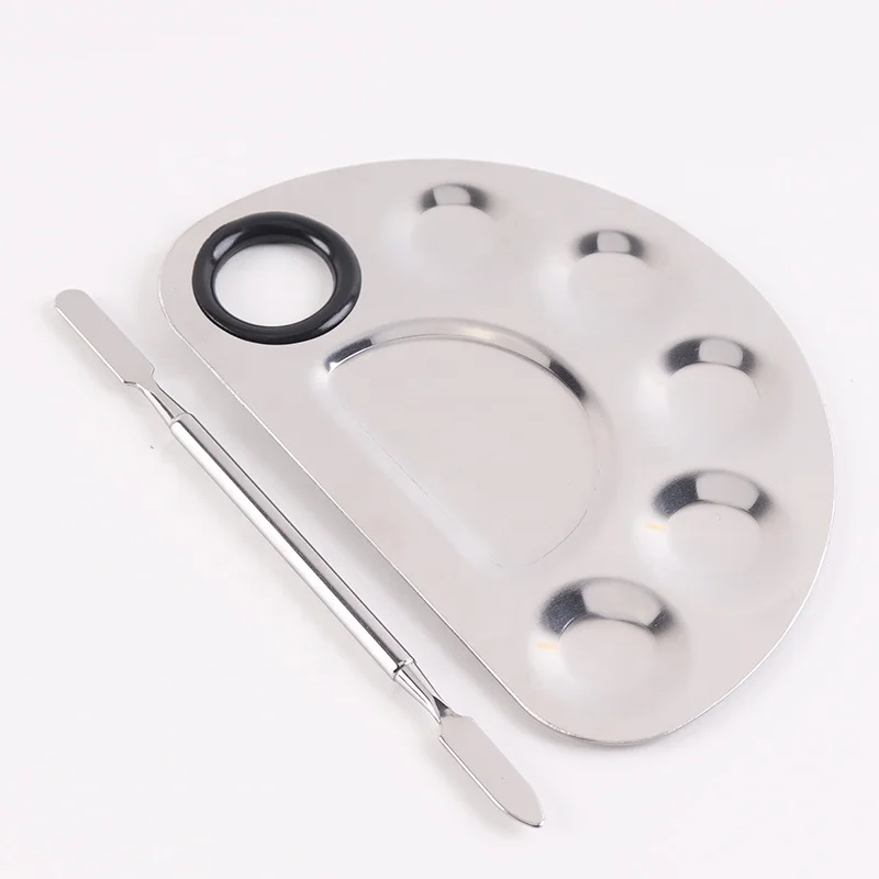 Low quantity acceptable nail art eye shadow use stainless steel cosmetic mix makeup palette spatula