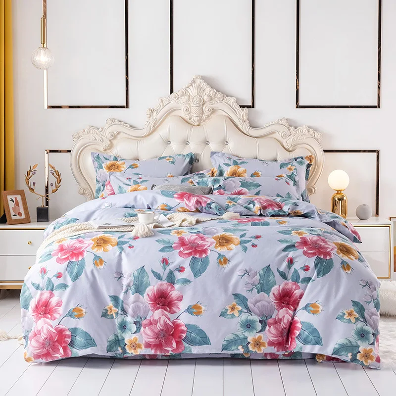  Hot sale thicken pure cotton four-piece bed linen quilt