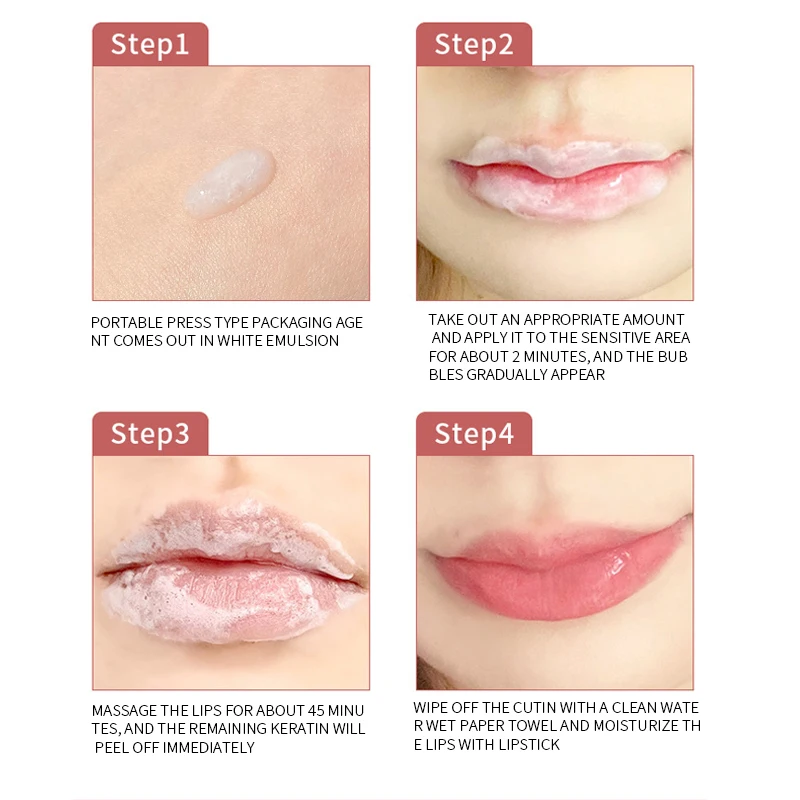 GECOMO Private Label Exfoliating Pink Lip Scrub Caring Peeling Bubble Up Moisturizing Rosy And Glossy Lip Oil