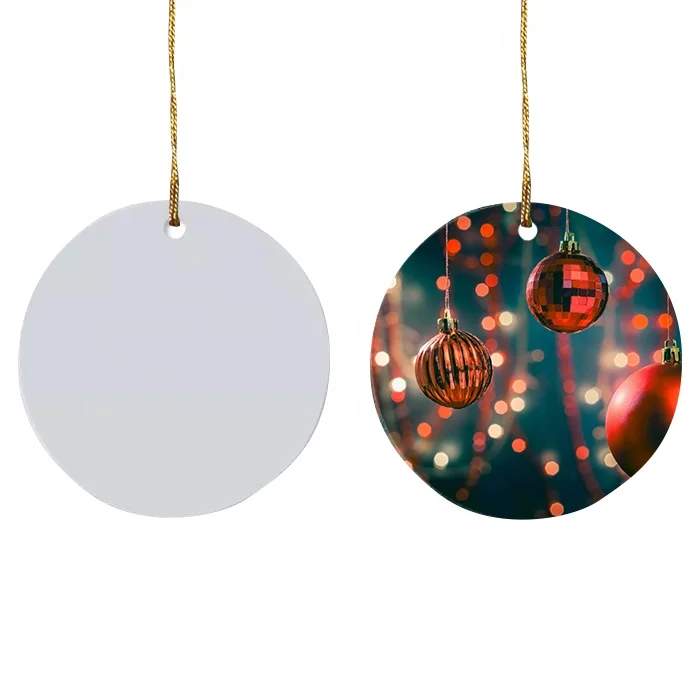Prosub Custom Personalized DIY Photo Oval Sublimation White Blanks PBT Plastic Christmas Ornaments