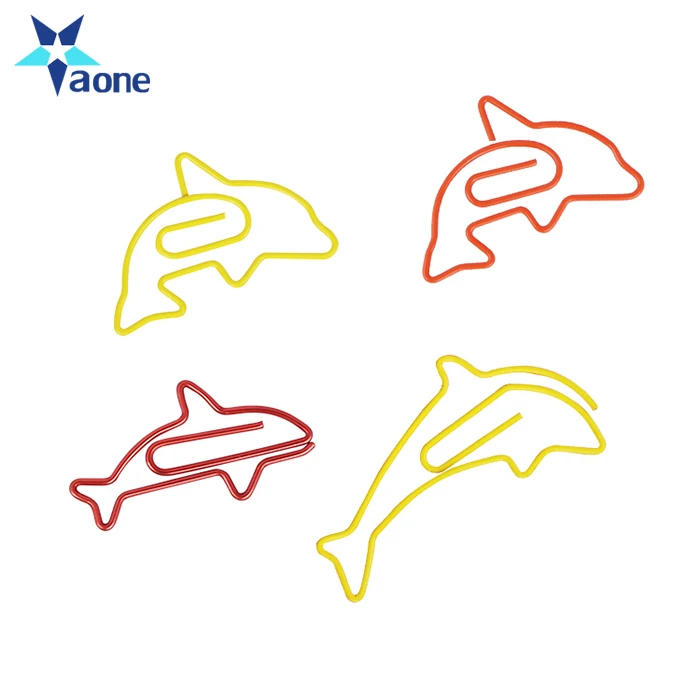 Creative Shiny Blue Dolphin Paper Clip Bookmark Paper Clip Office Accessories Metal Paper Clip